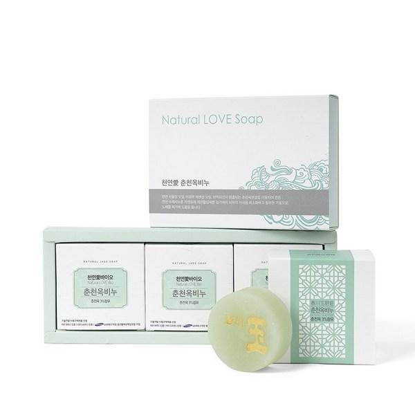 Chuncheonok Hypoallergenic Acne Trouble Care Natural Handmade Jade Soap Okbore, 90g, 1 Piece