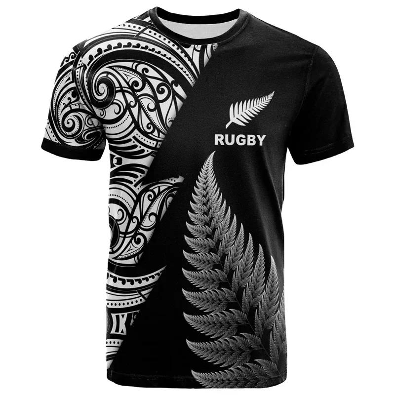 

Summer New Zealand Maori Rugby Ball Printed T Shirt Fitness Sports Men Quick Dry T Shirt Fashion Hawaiian Sports Top 160 коричневий