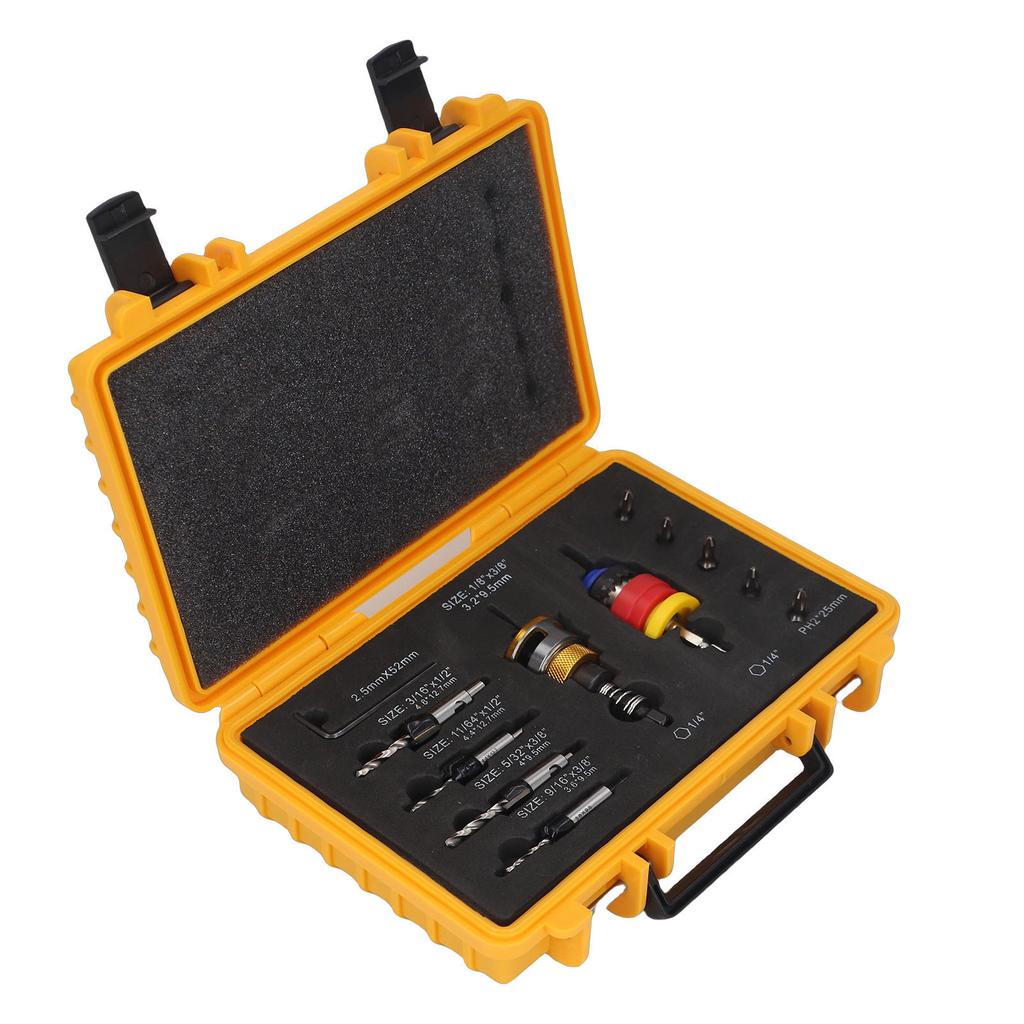 Countersink Drill Bit Set for Wood with Adjustable Depth Stop 3.2 4.8mm Tapered Bits for Accurate Woodworking Aluminum