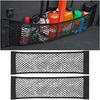 Mandark 2PCS Mesh Cargo Net For Car Trunk Storage, Elastic Vehicle Wall Sticker Organizer Net, 9.8 * 7.8 Inch Adjustable Auto Interior Storage Pouch