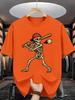 Unisex T-shirt Men's Summer Short-Sleeve T-Shirt with Letter Print - Casual Round Neck Breathable Opaque Suitable f