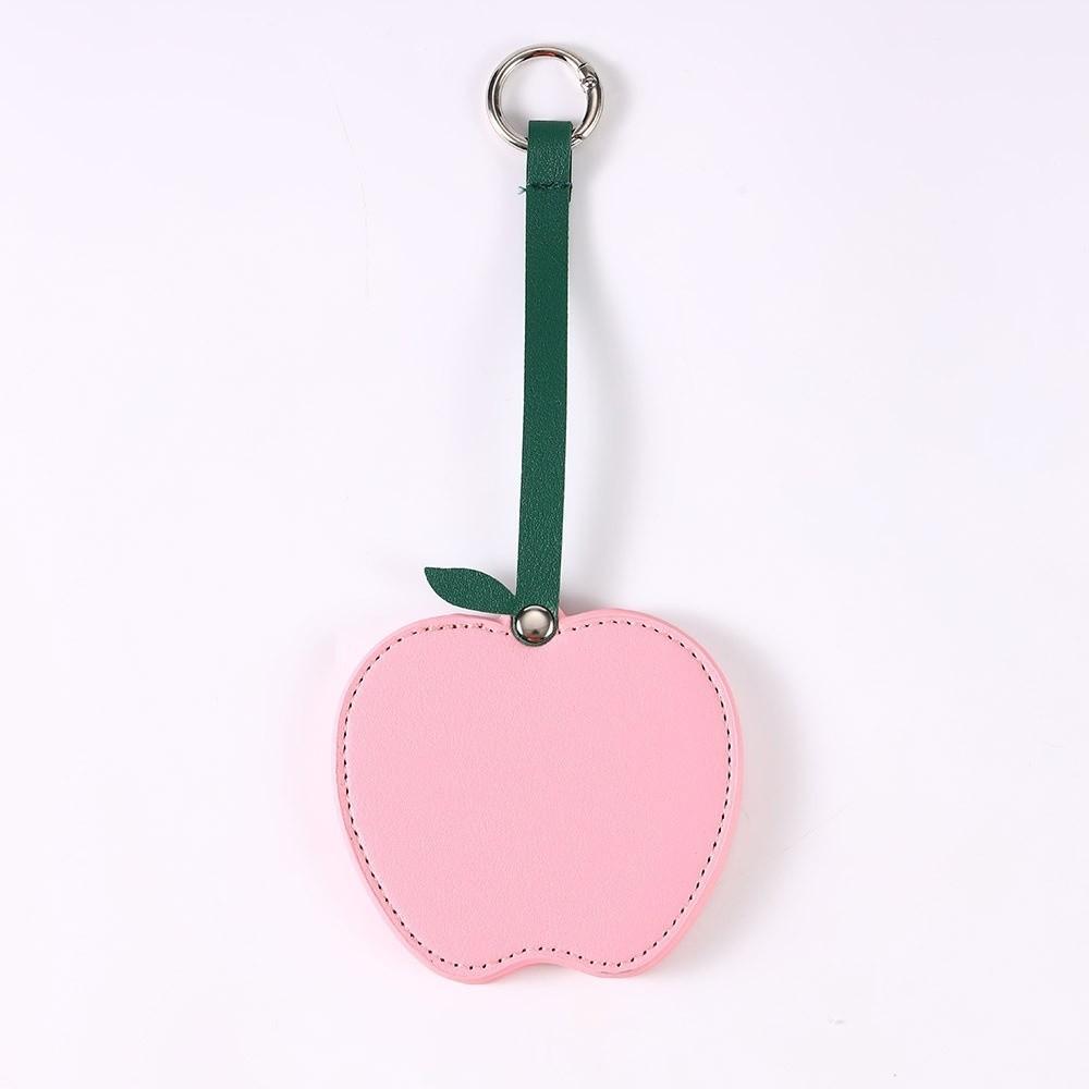 

Korean Style PU Leather Pendant PU Leather Colorul Fruit Keychain Fruit Shape Makeup Mirror Female светло-розовый