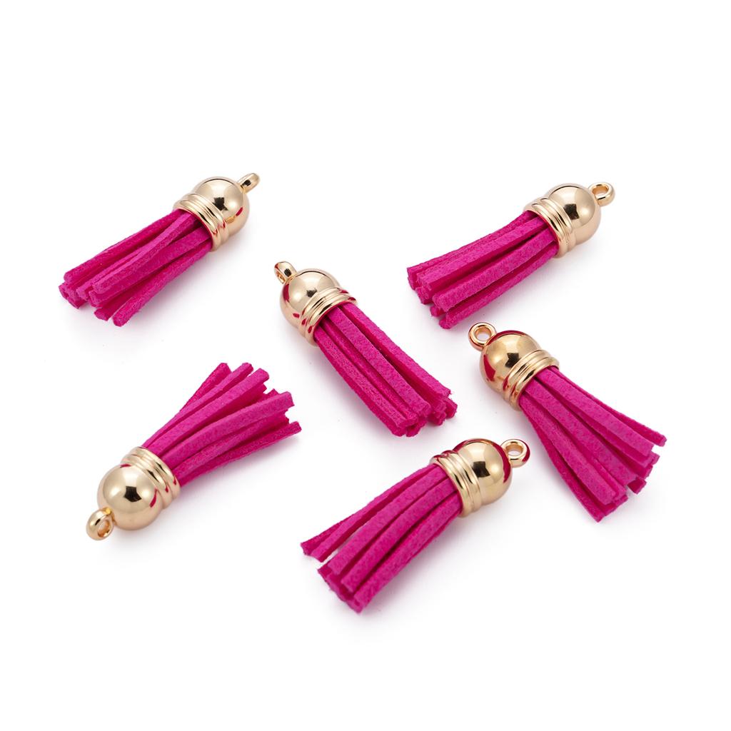 20pcs/lot 38mm Tassel Vintage Leather Tassels Fringe Pendant For DIY Keychain Jewelry Making Supplies Charms Accessories