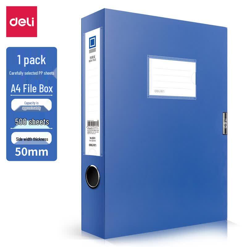 Deli 50mm A4 Plastic File Box