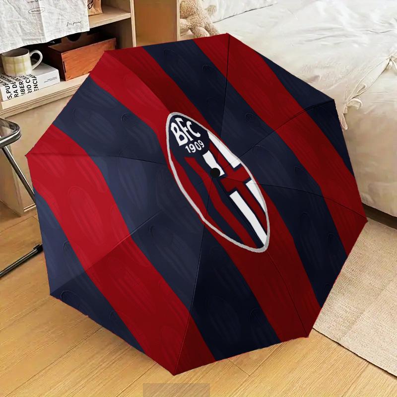 Bologna Crest Design Automatic Folding Umbrella - 8-Rib Travel Umbrella with Auto Open/Close & Portable Gifts for holidays or birthdays