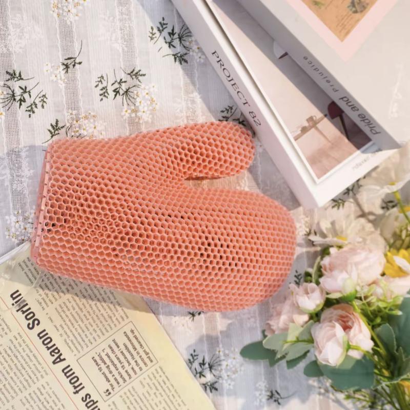Honeycomb Exfoliating Shower Finger Caps Body Scrub Cleansing Bath Mitt Breathable Odorless Skin Care Tool Multi-Color