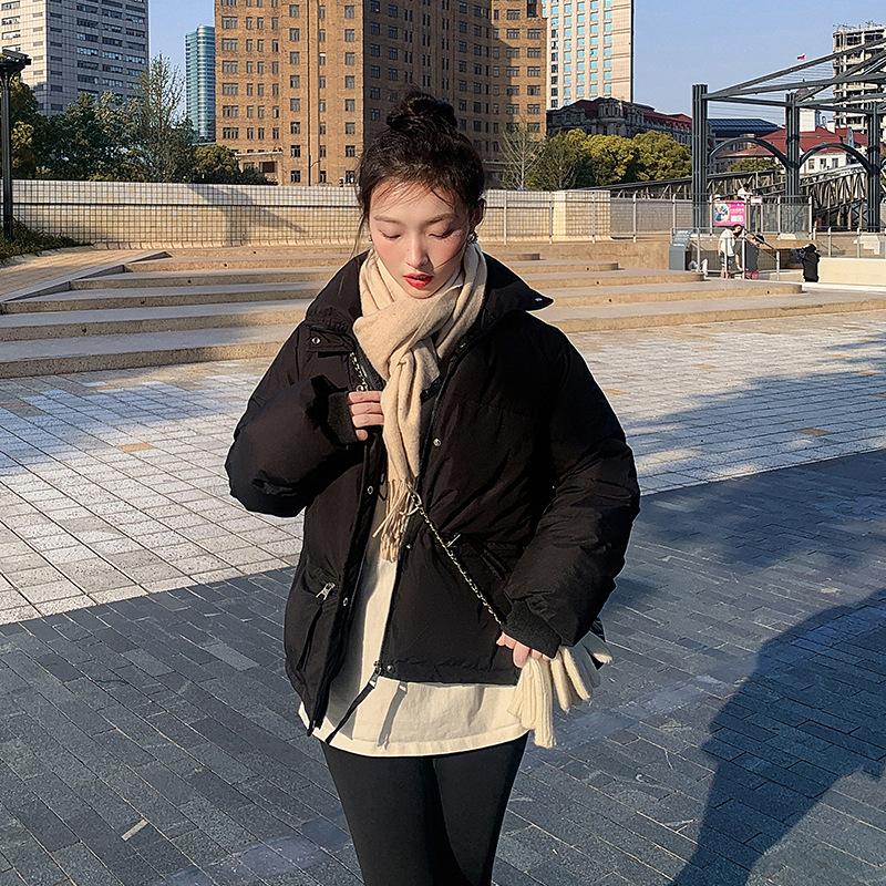 Winter Collar Down Cotton-padded Jacket New Year Short Korean Version of Cotton-padded Jacket Girls Bread Clothes Loose Cotton-padded Jacket.
