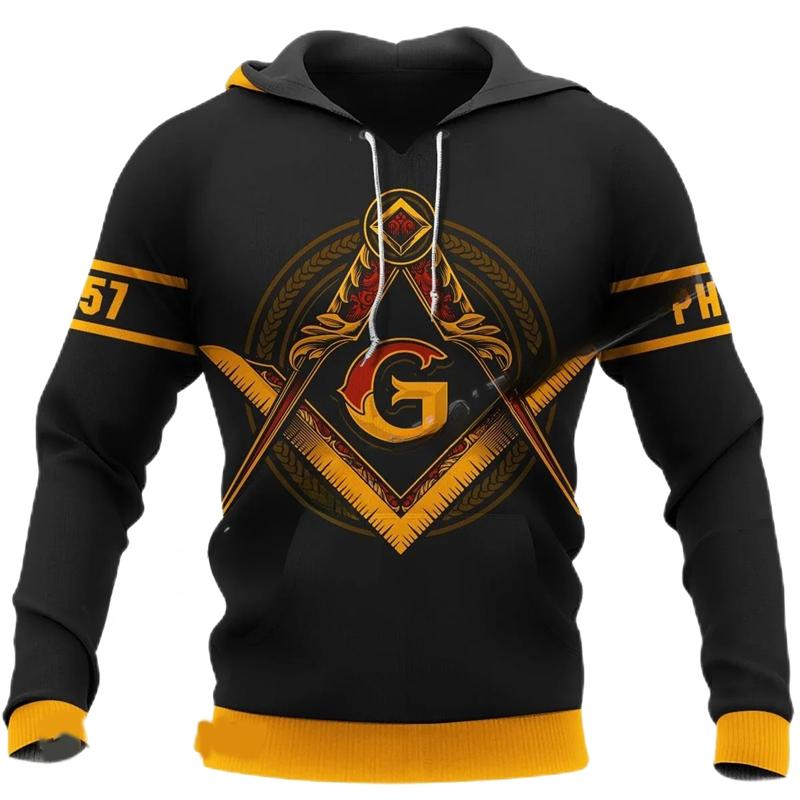 Zednářské 3D tištěné mikiny pro muže, oblečení, módní punkové zednářství, grafické mikiny, ležérní streetwear, dámské svetry Y2k