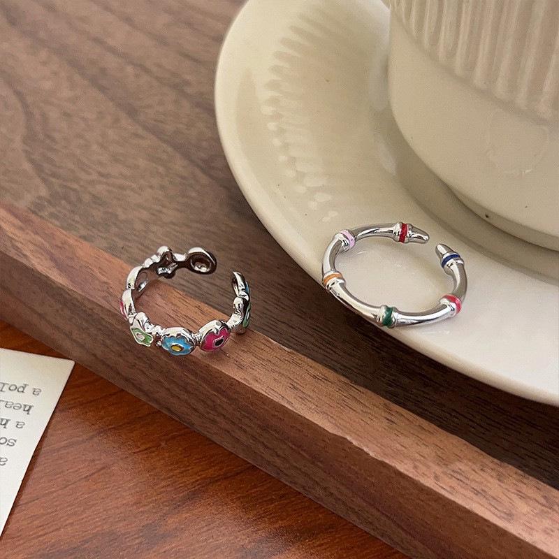 Children's Adjustable Star & Flower Bamboo Ring for Women - Stackable, Stylish, and Cool