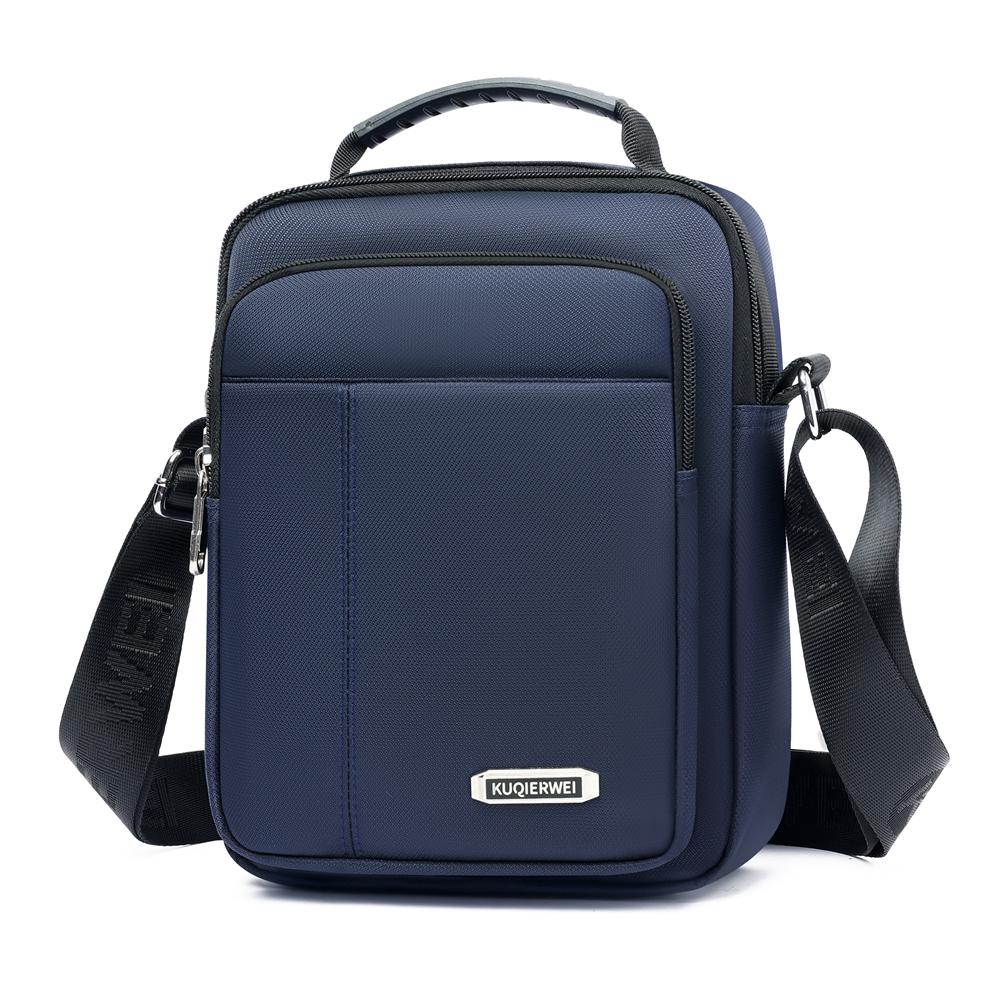 Waterproof Nylon Crossbody Bag for Men Casual Shoulder Messenger Bag with Handle and Zip