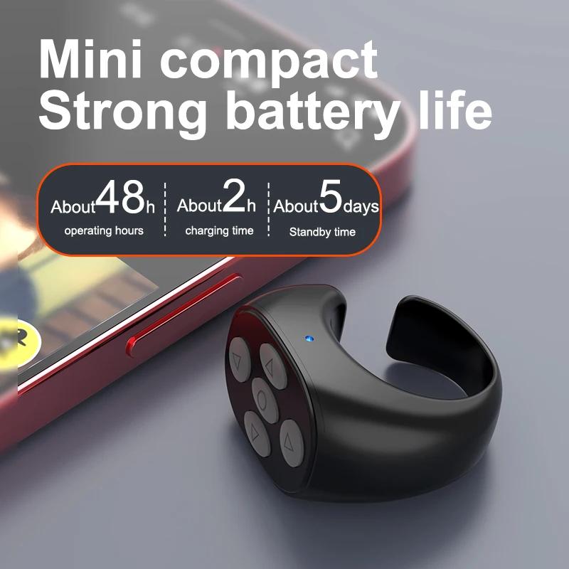 Wireless Bluetooth-compatible Remote Control Portable Selfie Video Controller Fingertip Selfie Video Controller for Mobile Phone