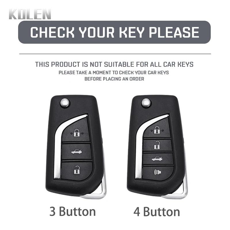 For Toyota Camry Rav4 Forturner Hilux Auris Corolla Avensis Verso Yaris Aygo Scion Tc Abs Carbon Fiber Style Car Key Case Cover