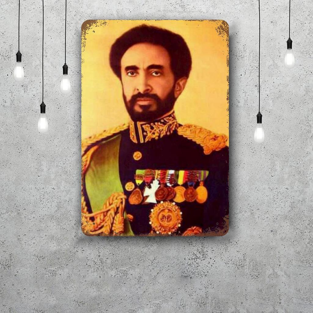 Haile Selassie Classic Poster Rusty Metal Plaque Retro Decorative Plate Bar Man Cave Garage Club Metal Sign Wall Decoration