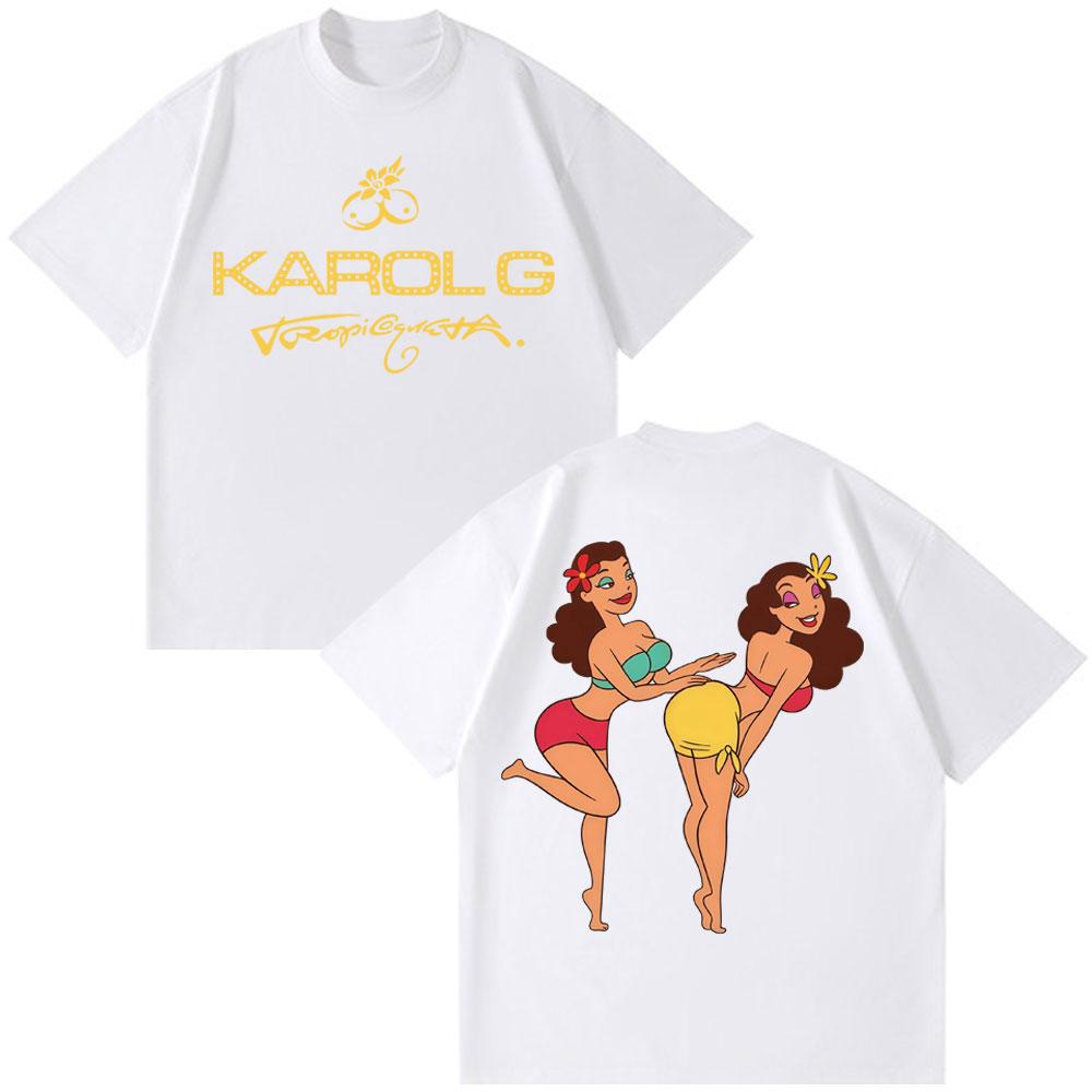 KAROL G 2025 New Album Tropicoqueta T Shirt Fashion 100% Cotton T Shirts Casual Oversized Cotton Tee Shirt Streetwear