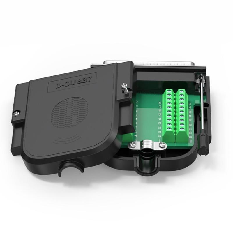 Cienki adapter DB37 bezlutowy RS232 D-Sub z obudową typu Fold Lock i wieloma przewodami końcowymi