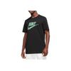 Nike Camiseta de Manga Corta con Estampado de Letras y Cuello Redondo para Hombre Tops Negro FB9820-010