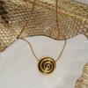 Elegant and Simple Spiral Design Jewelry Set, Gold Ring Pendant