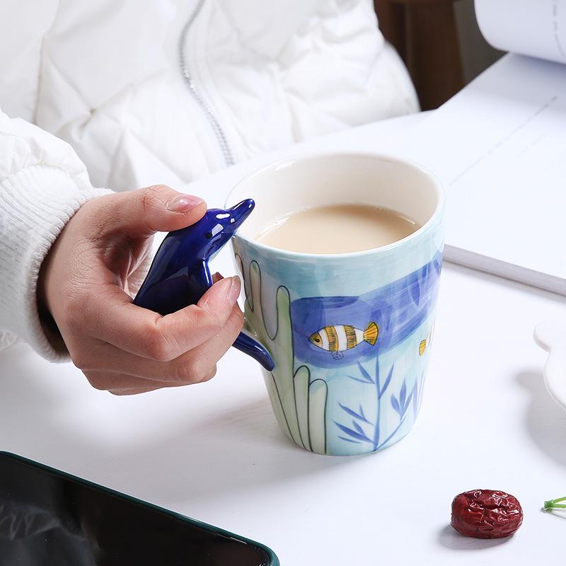 3D Zebra Handle Ceramic Coffee Cup - Unique Animal Gift Cup