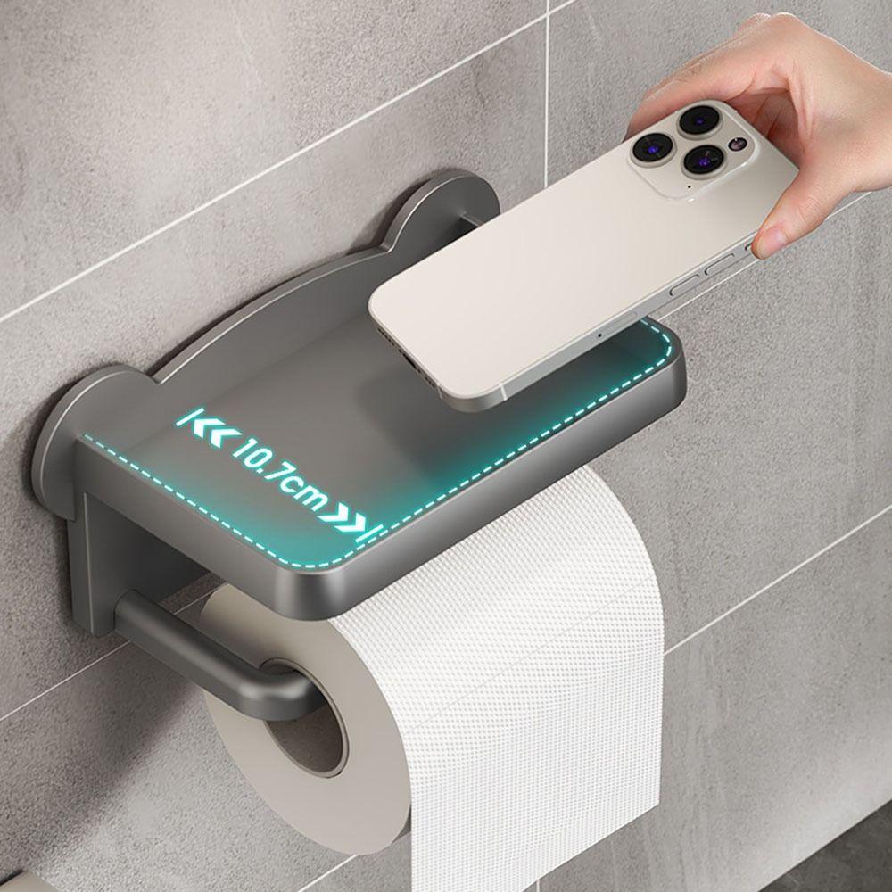 Wall Mounted Toliet Roll Holder Plastic Mobile Phone Rack Useful Bathroom Paper Towel Holder Home