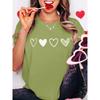 European Size Women's Short Sleeve Blouse, Minimalist Love Print, Soft Stretch Crew Neck, Breathable Casual Top, S-XXL