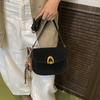 Retro Woman Small Leather Saddle Armpit Bags For Women Winter Shoulder Crossbody Bag Ladies Vintage  Handbags