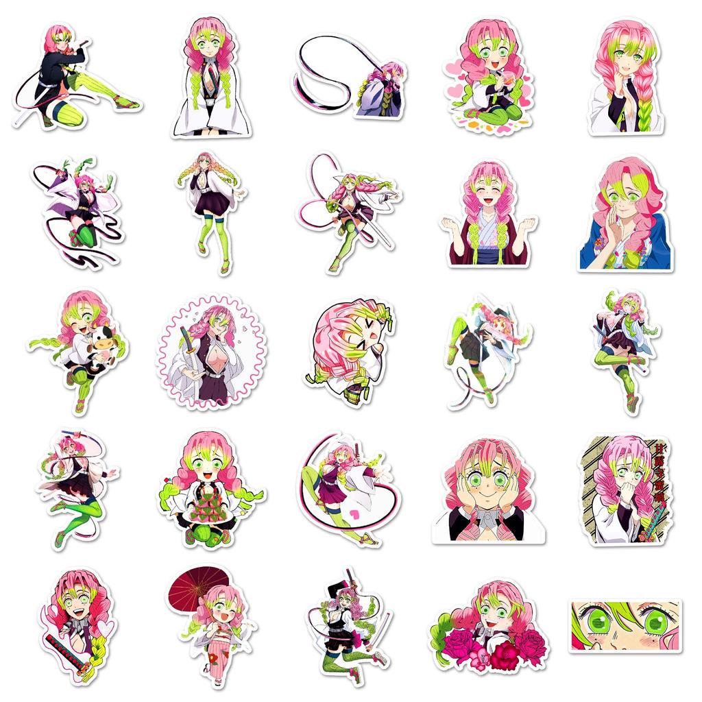 50 Kanroji Mitsuri Demon Slayer Anime Stickers for Cups & Luggage.