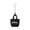 Logo Tote Bag Keyring Black