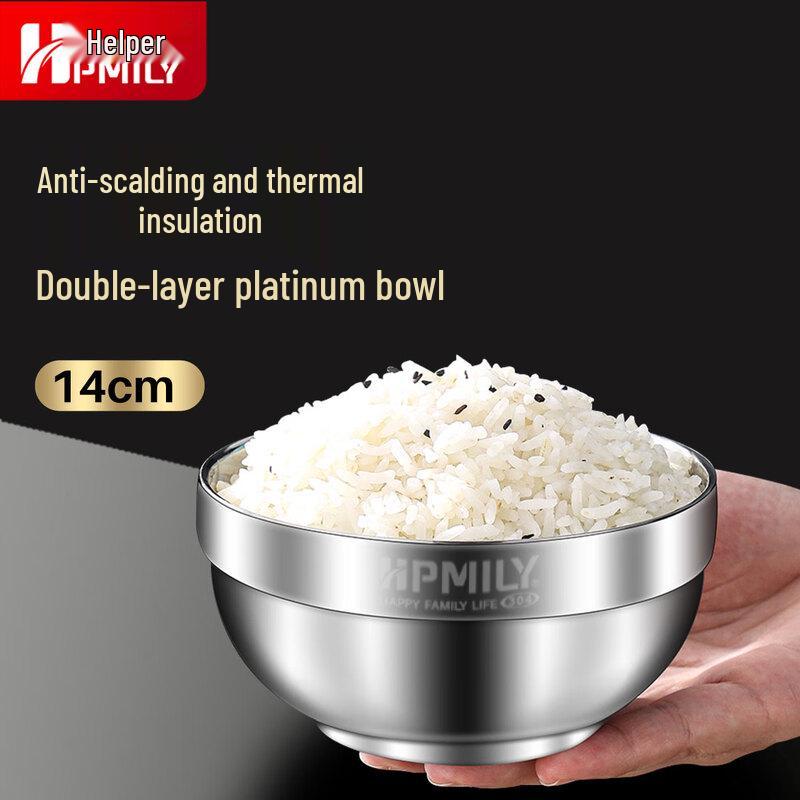 HPMILY 304 Stainless Steel Double-Layer Insulated Bowls