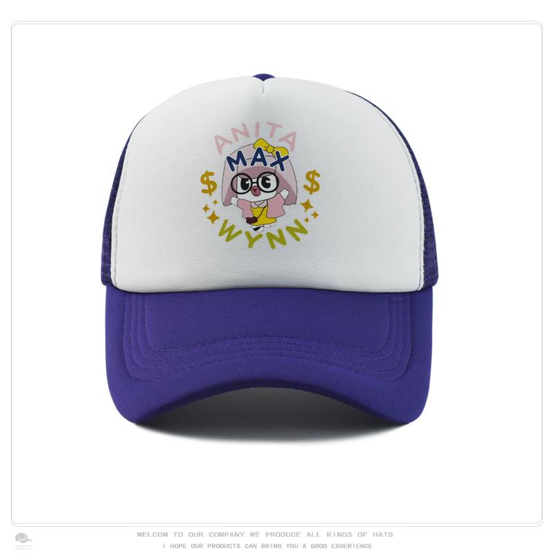 WYNN Cute Cartoon Print Trucker Hat - Mesh Sponge Baseball Cap
