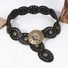 Artistic Metal Embellished Waist Belt Breathable PU Leather Accessory For