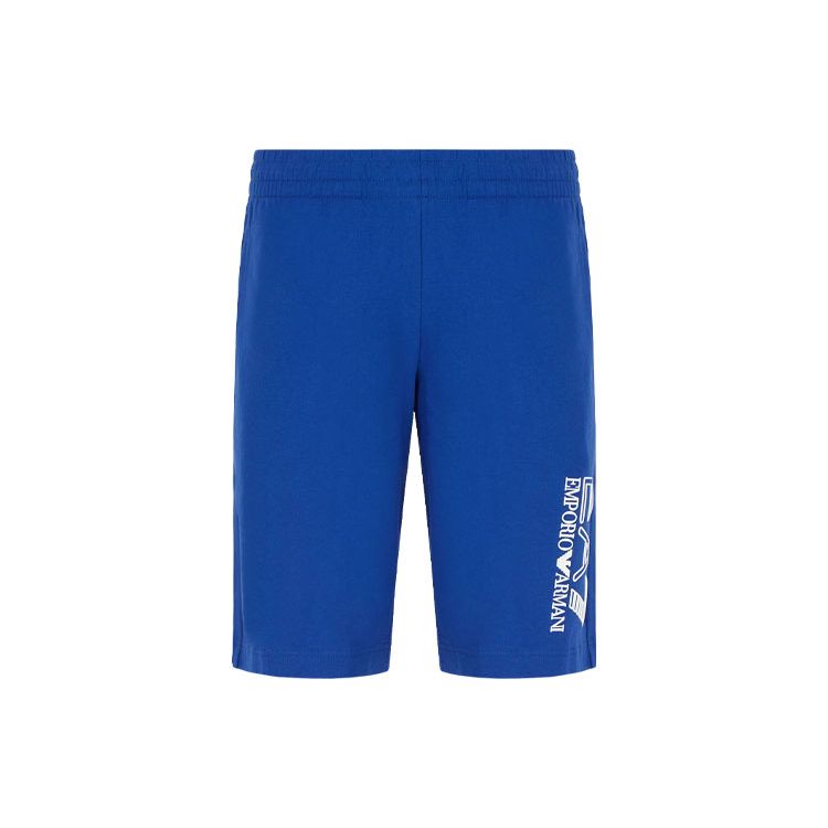 Emporio Armani Ss22 Solid Color Elastic Waist Logo Letter Print Straight Fit Casual Shorts Men shorts Blue 3LPS73-PJ05Z-1597 M