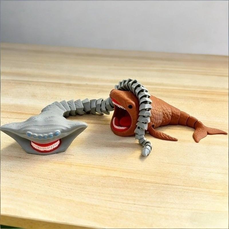 Bloop Sea Monster 3D Printed Flexible Articulated Fidget Toy – Sea Eater Deep Sea Creature Collectible Stress Relief Desk Toy