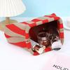 Women Handbag Colorblock Knitted Women Bag Large Mouth Cosmetic Cellphone Keys Stoarge Pouch Summer Beach Clutch Lady Purse