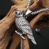 Vintage Vikings Owl Pendant Necklace For Men Women Stainless Steel Amulet Animal Necklaces Nordic Jewelry Dropshipping