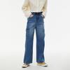 LAP Cargo Wash Contrast Drawstring Long Wide Pants Aq1Dp265