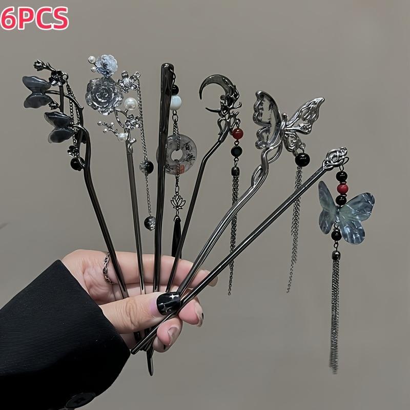 6-piece Alloy Butterfly Hairpin Set, Retro and Fashionable Hair Accessories, Perfect for Birthdays, Hair Pin
