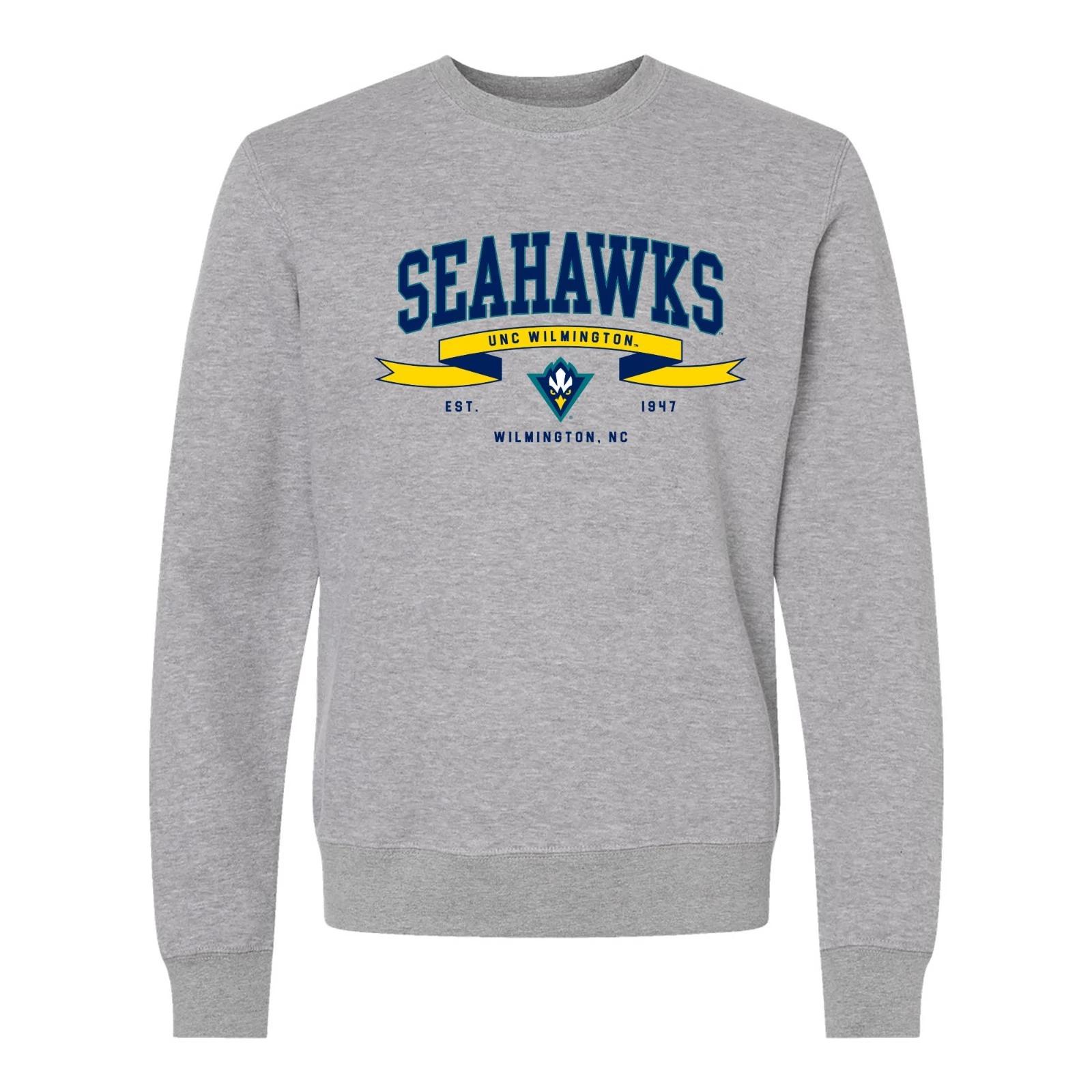 UNC Wilmington Ribbon Flight JA BTB Crewneck - Oxford 2XL