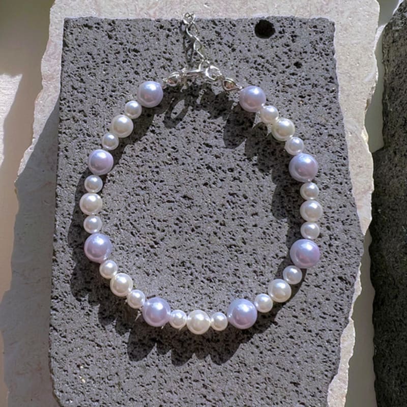 KIETIMOOR Mystic Pearl Bracelet Silver925) Mystic Purple Pearl Silver Bracelet
