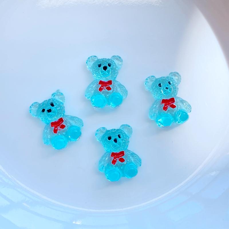 50 Stück Niedliche Mini Niedliche Cartoon Schleife Bär Nagelkunst Harz Designer Anhänger DIY Bastelbedarf für Nägel 3D Dekorationen Schmuck