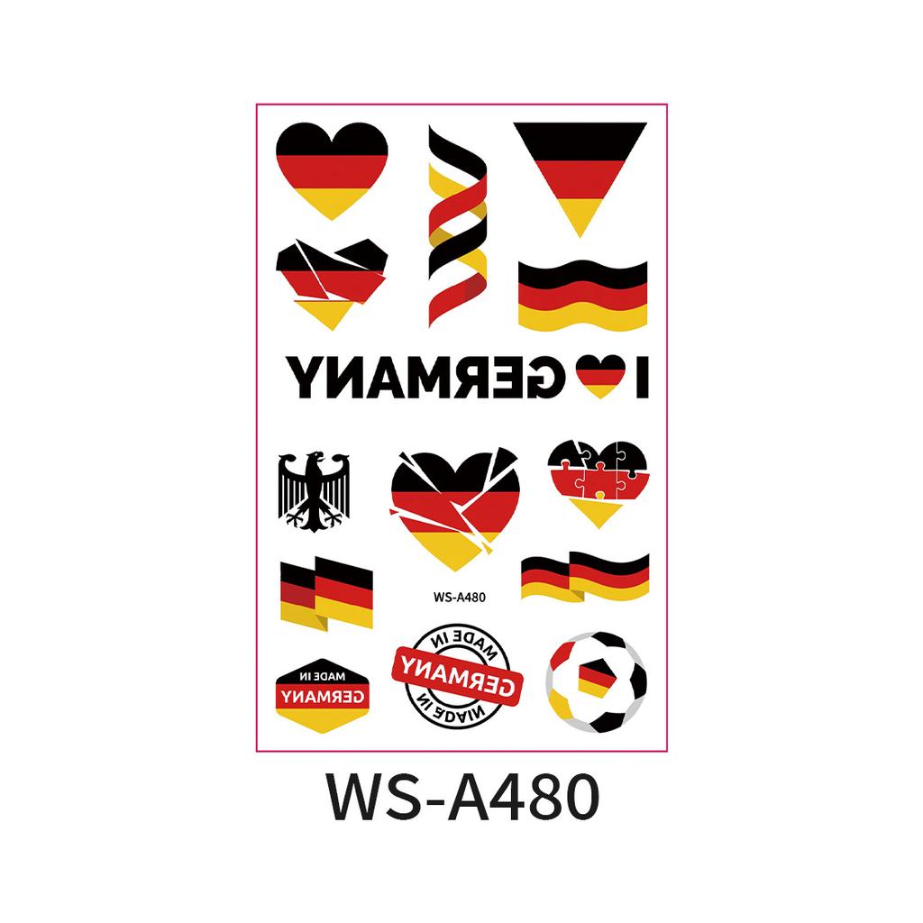 World Cup Argentina Belgium Fans Flag Face Sticker Waterproof Competition Game Tattoo Sticker