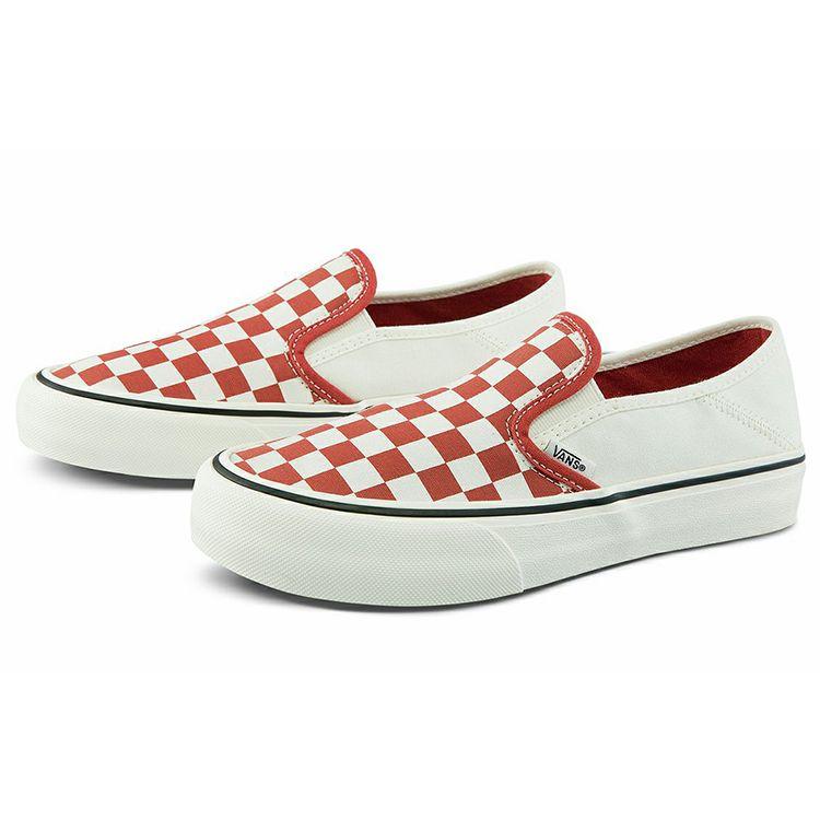 Vans Slip-On Checkerboard Classic Versatile Casual Low-Top Skate Shoes Men sneakers Red White VN0A5HYQA02