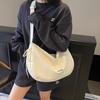 Large Capacity Bag Women's Solid Color Shoulder Crossbody Bag Student Class Commuter Hobo Bag