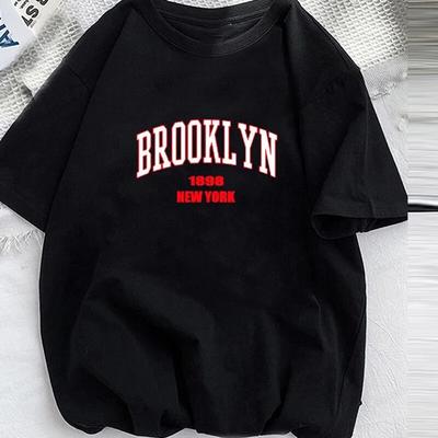 Brooklyn New York Tişört Unisex Moda Tişört Pamuklu Tişört Çocuk Hip Hop Üstleri Tişörtler Kadın Tişörtü Y2k Giysileri Erkek Tişörtleri Mektup 2023