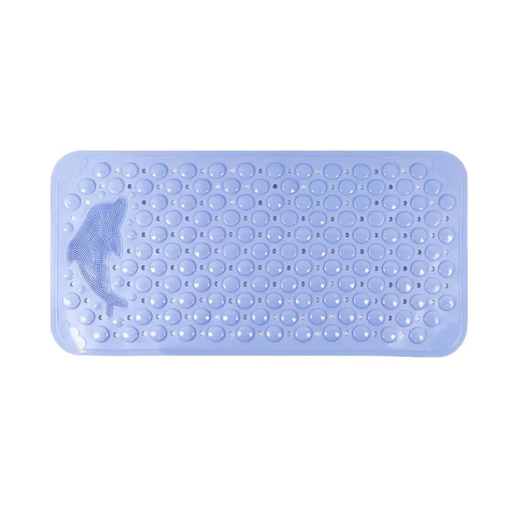 Bathroom anti-slip mat silicone world PVC shower anti-fall mat dolphin massage suction cup floor mat with drainage hole banheiro