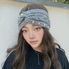 New Wide Cross Pearl Knitting Headbands For Woman Winter Warm Hairband Elastic Sports Headwear Girls Hair Band Hair Accessories
