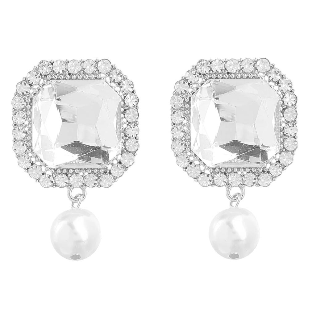 2022 Autumn New Fashion Metallic Glass Pearl Like Geometry Dangle Earrings Wedding Party Shiny Jewelry Women's Charming Earrings