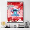 Disney Diamantmalerei Lilo & Stitch Weihnachtsthema Romantisches Kunstwerk Diamantmosaik Kreuzstich Diamantverziert Raumdekoration Geschenk