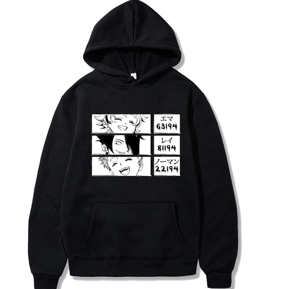 

Japanese Anime The Promised Neverland Hoodie Men Women Harajuku Pullover Street Wear Unisex Autumn Winter Sweater M