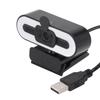 1080P HD Webcam with Adjustable Ring Light and Microphone Wide Angle Camera USB 2.0 Plug and Play