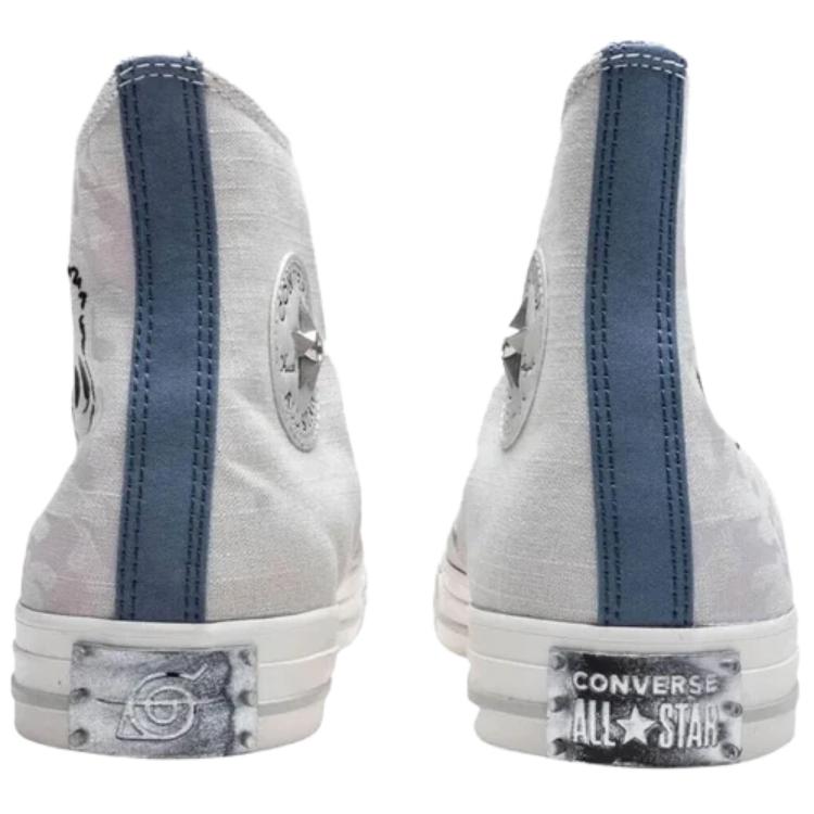 Naruto Shippuden X Converse Chuck Taylor All Star High Sasuke Unisex Sneakers Grey Fossilized Vintage-White A14837C